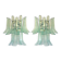 Contemporary Green-Wather Murano Glass "Selle" Wall Sconces in Mazzega Style - A Pair