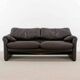 Brown leather 2-seater sofa Cassina Maralunga by Vico Magistretti