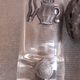 Glass liquor glass with tin sconces signed J.de Rey