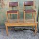 Paire de chaise baumann made in france siège 31 chêne et skaï