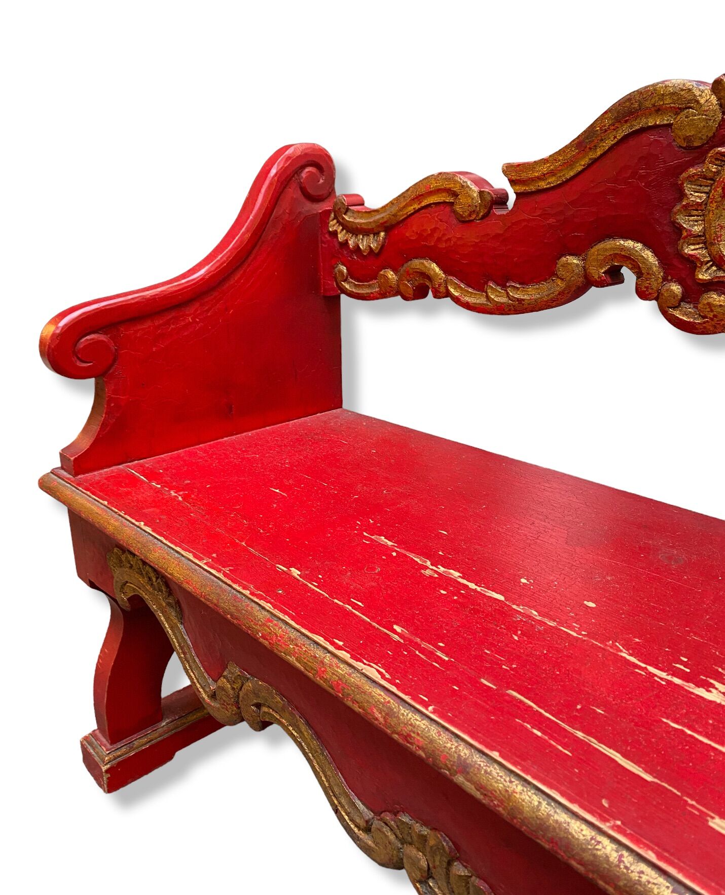 Banc vénitien en bois années 50