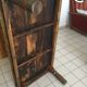 Large vintage Indian coffee table made of solid sheesham wood and brass.