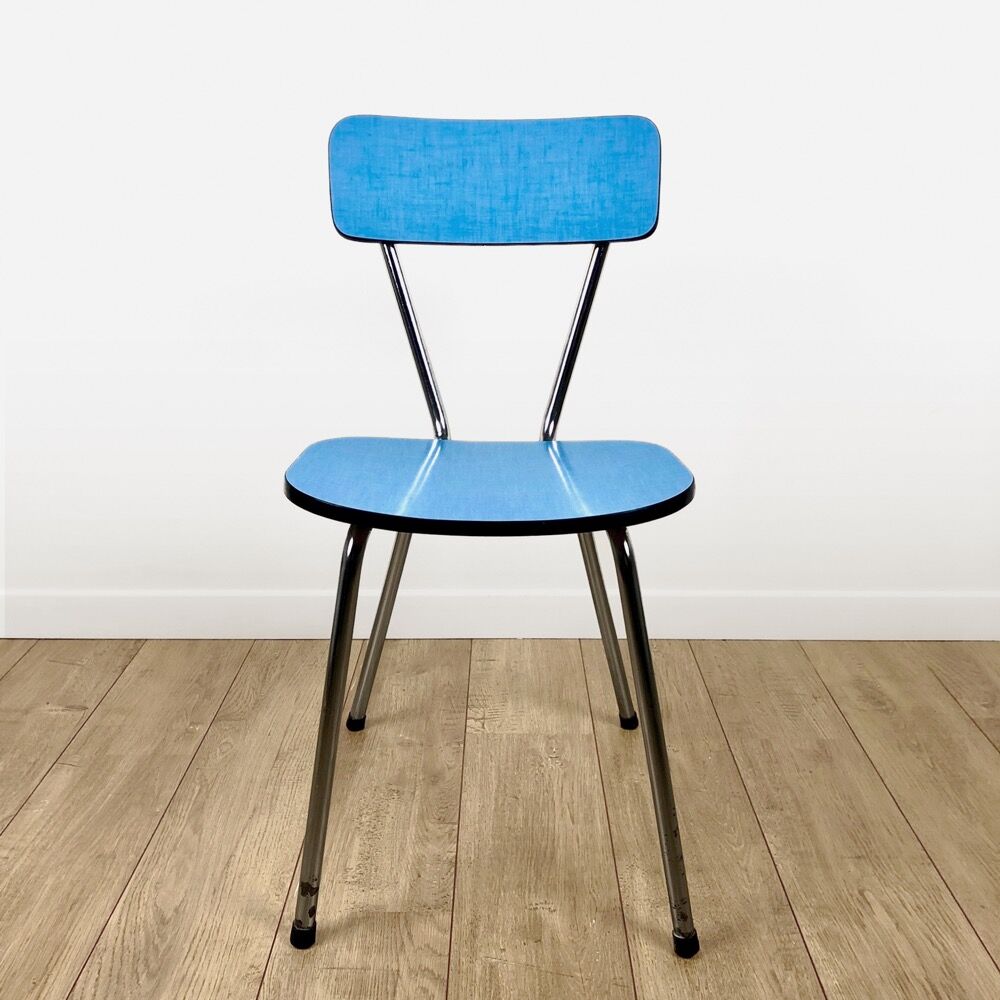 Duo de chaises en formica bleu ciel