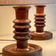Pair of vintage wooden lamps
