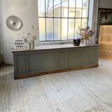 XXL walnut trade counter with multiple drawers