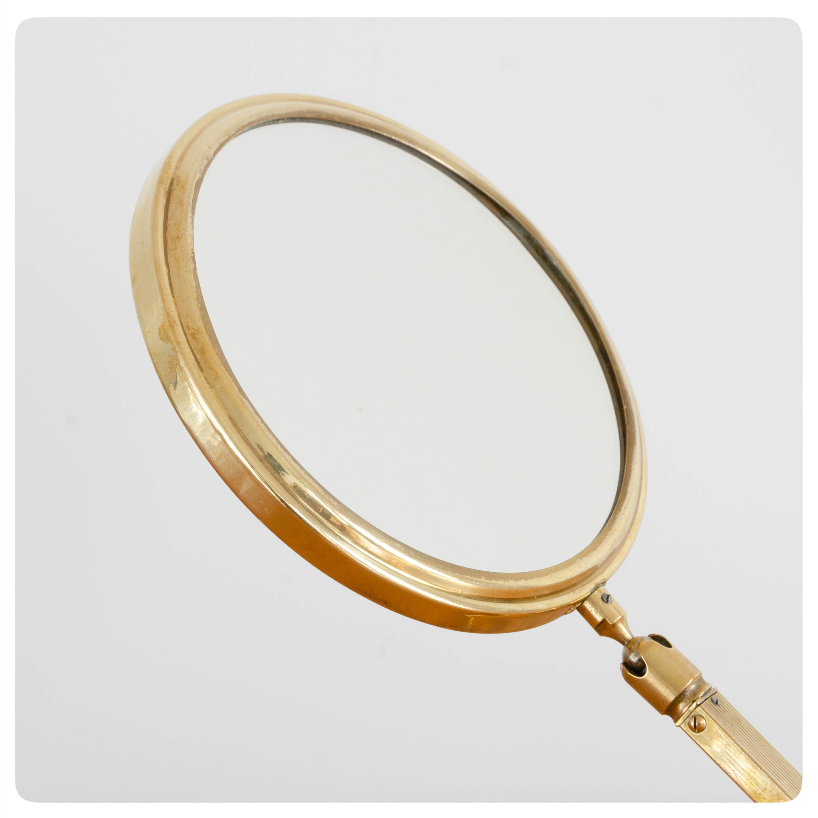 Old brass double sided mirror, France, Circa 1950