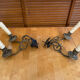 Paire applique piano double ancienne e. muller bronze doré fin xixeme
