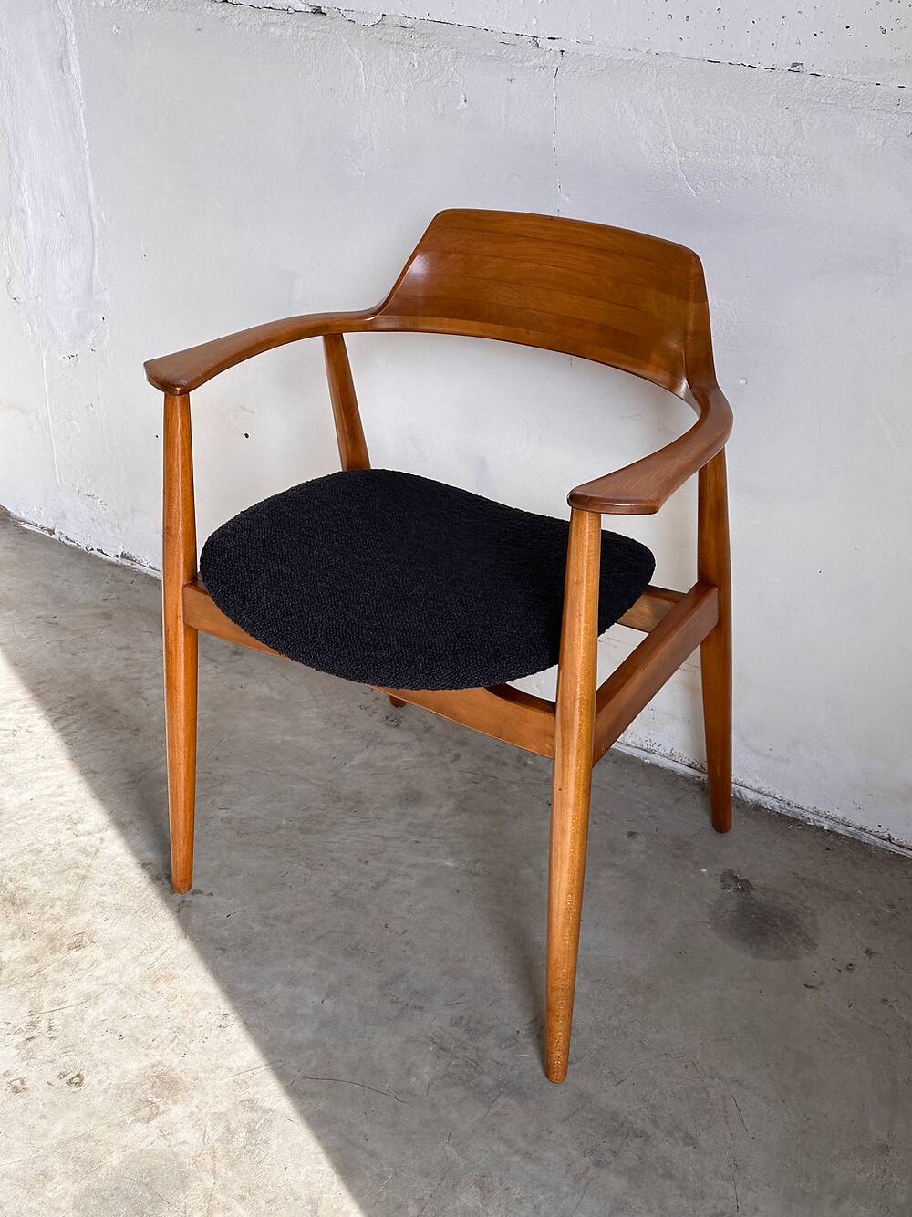 Set of 4 Model 411 armchairs in solid beech, Hartmut Lohmeyer, Wilkahn