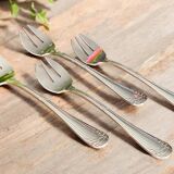 12 oyster forks with crossed ribbons in silver metal