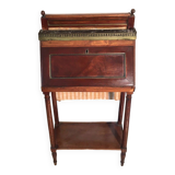 Very small 19th century sloping desk in mahogany and mahogany veneer
