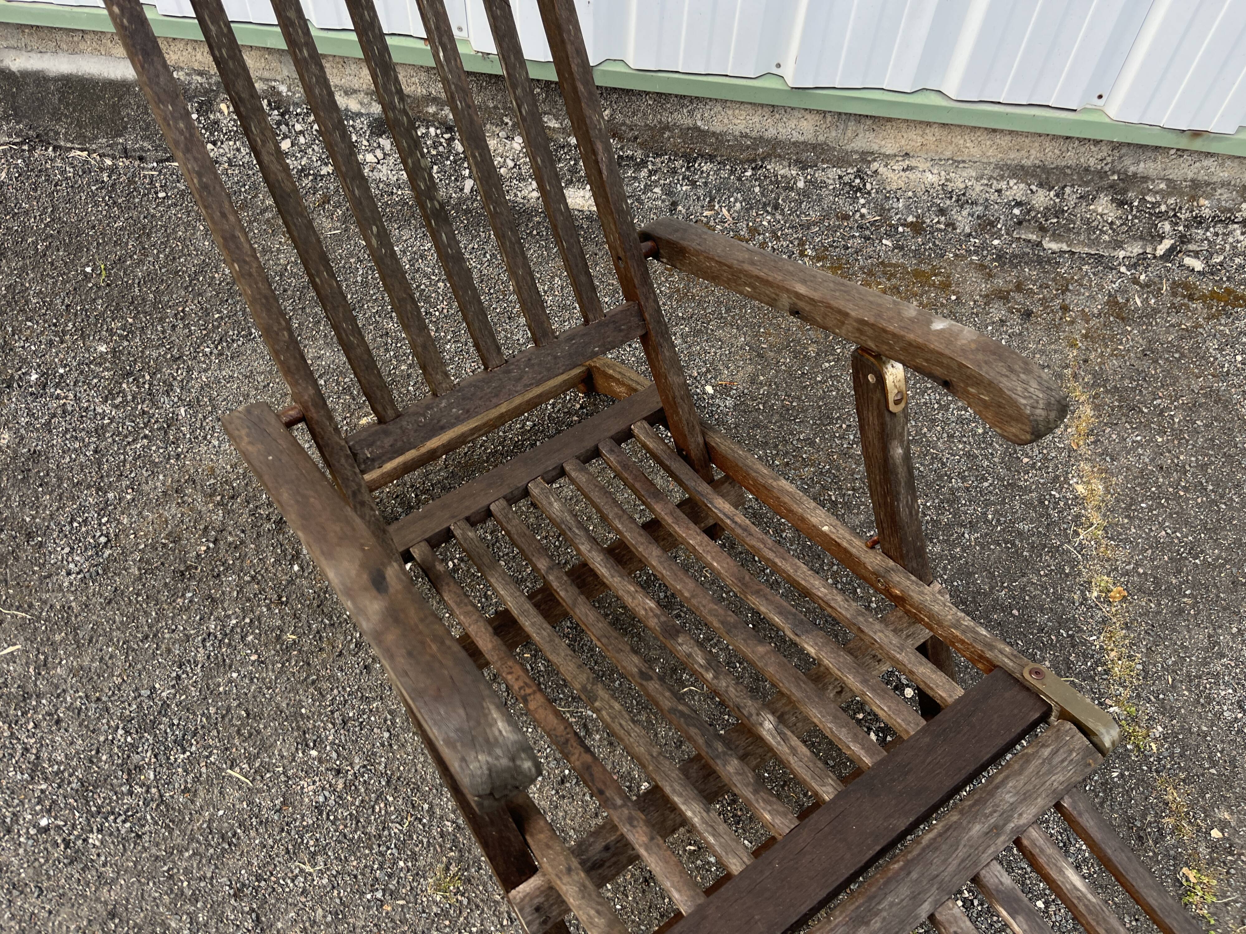 Teak folding steamer deckchair Scan Design - colonial liner style