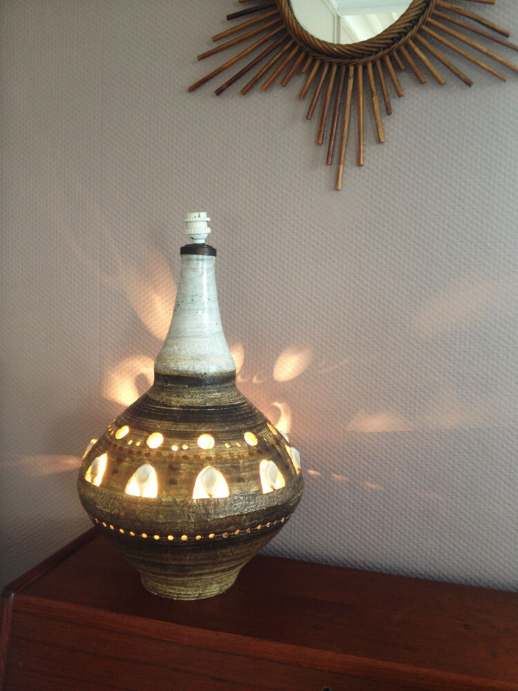 Ceramic lamp "georges pelletier" 1970