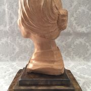 Bust in raw earth of atelier bust face of woman signed j.c.g.