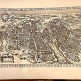 Map plan engraving of Vintage Paris