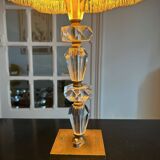large crystal and brass lamp