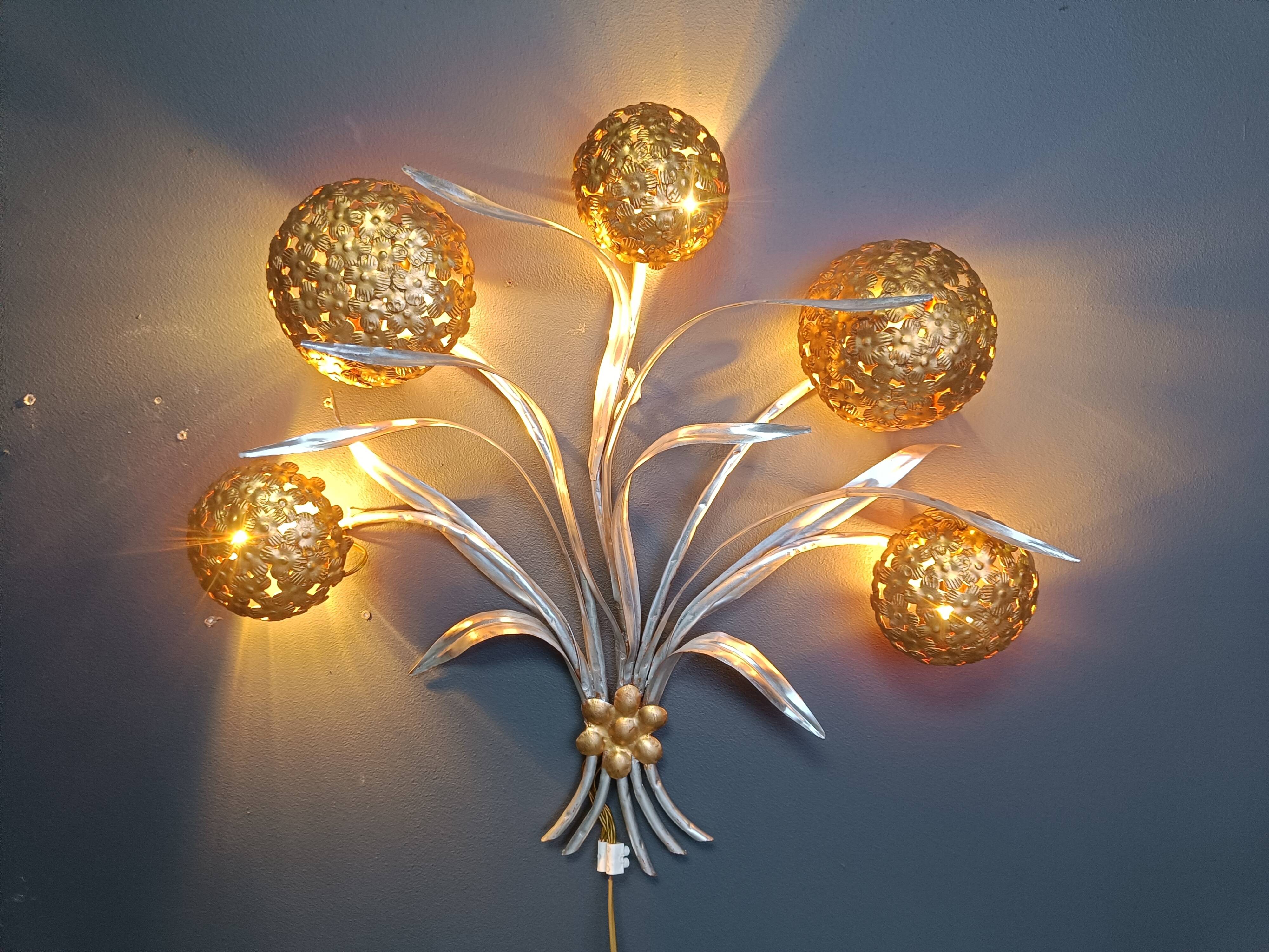 Vintage floral  wall lamp by Hans Kögl , 1970s