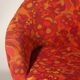 Vintage hull chair, multi-coloured floral fabric, Germany 1970s