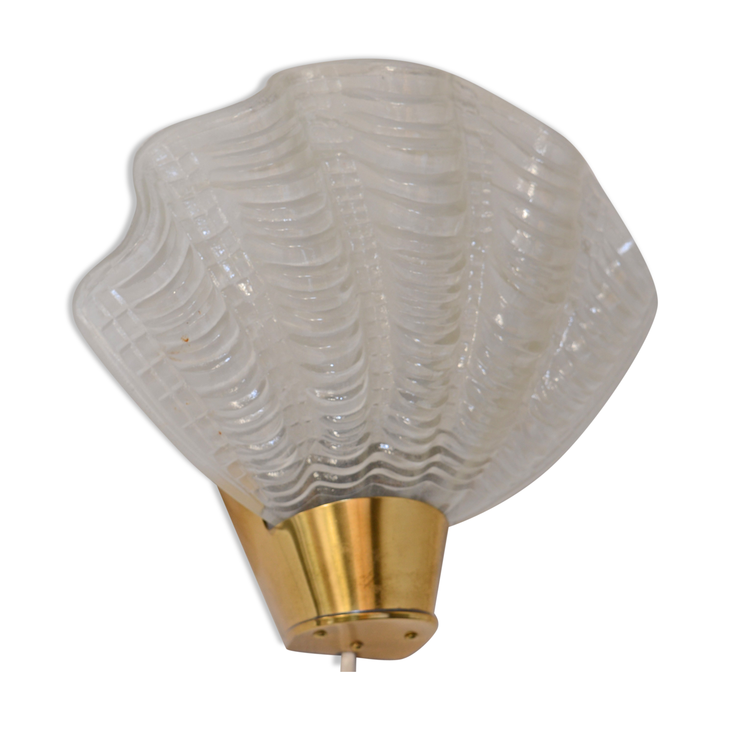Swedish wall lamp 30's in glass and brass