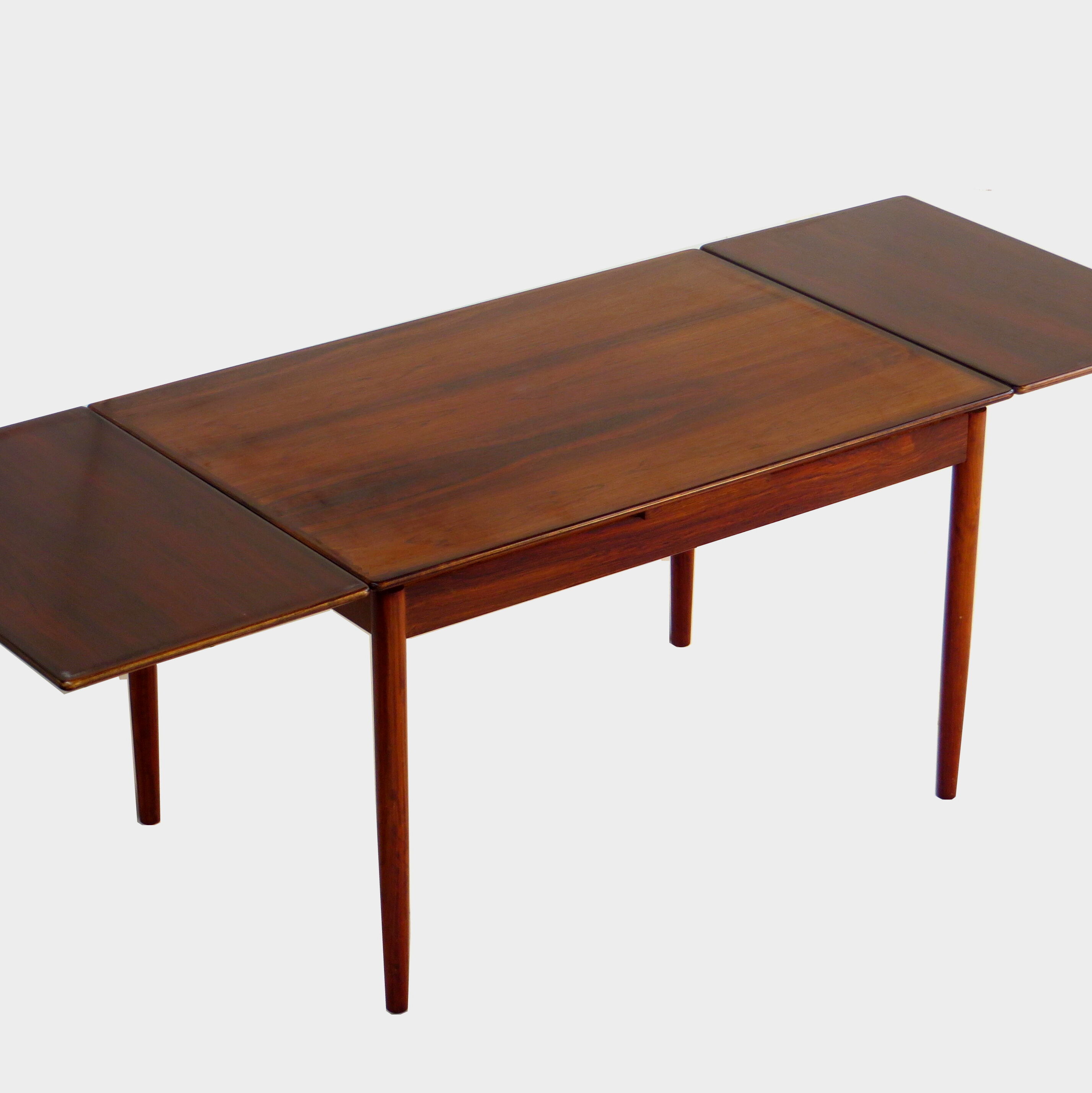 Vintage mid century danish design extendable rosewood dining table, 1960s
