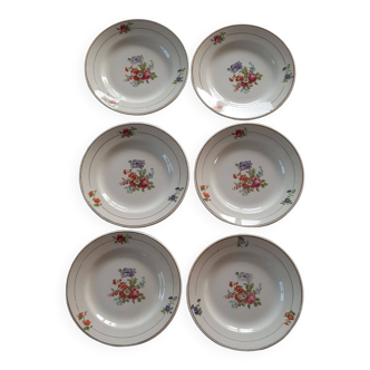 Service of 6 MDL wildflower dessert plates