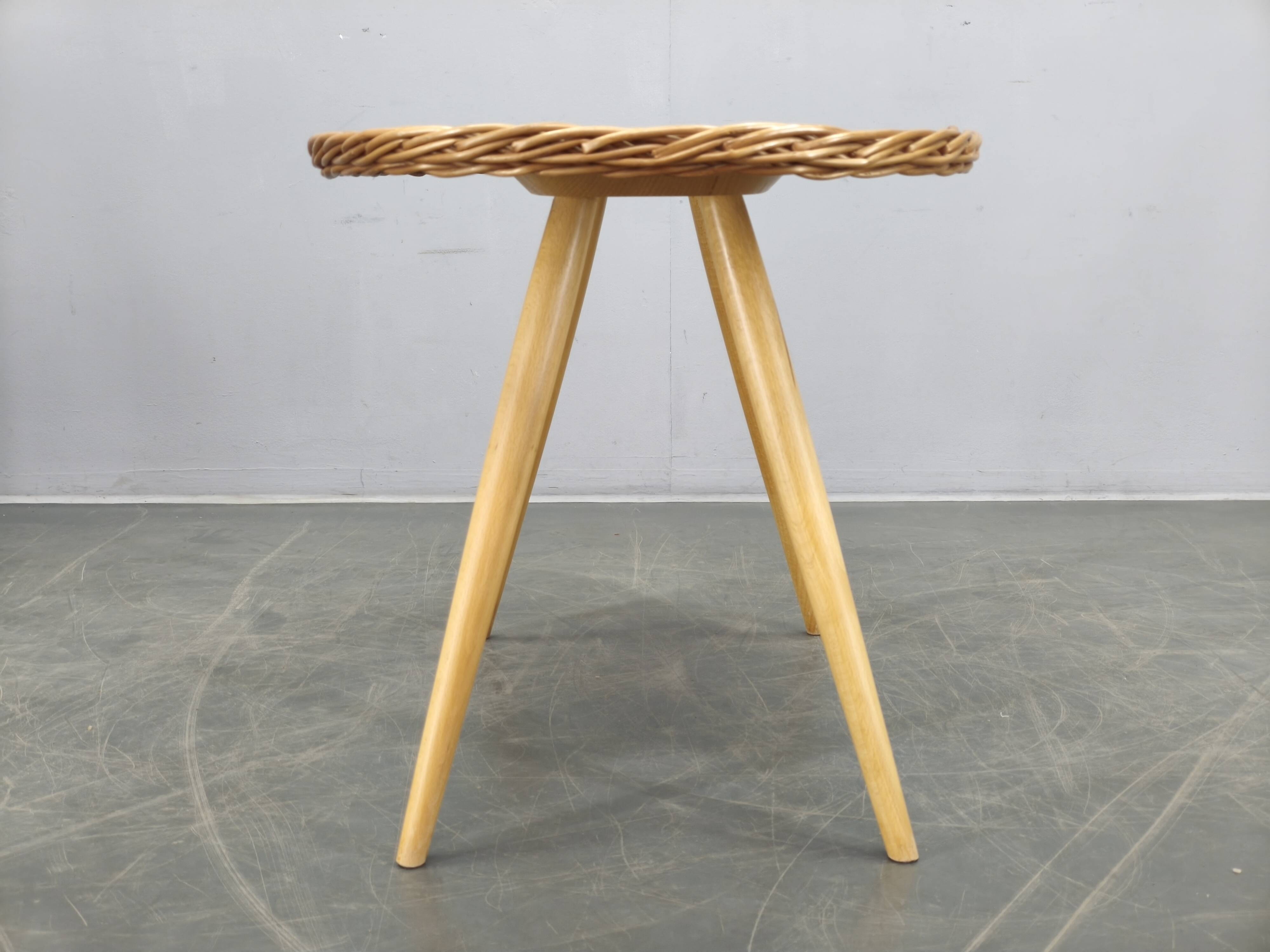 ULUV Rattan Coffee Table by Jan Kalous, Czechoslovakia, 1970s