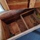 Compartmentalized old wooden chest