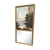 Old mirror with painting on canvas - 198x100cm