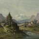 Oil on canvas "Mountain Landscape", signed C. Lion – Late 19th century