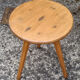 Pair of wooden tripod stools, tapered feet, vintage, 60s