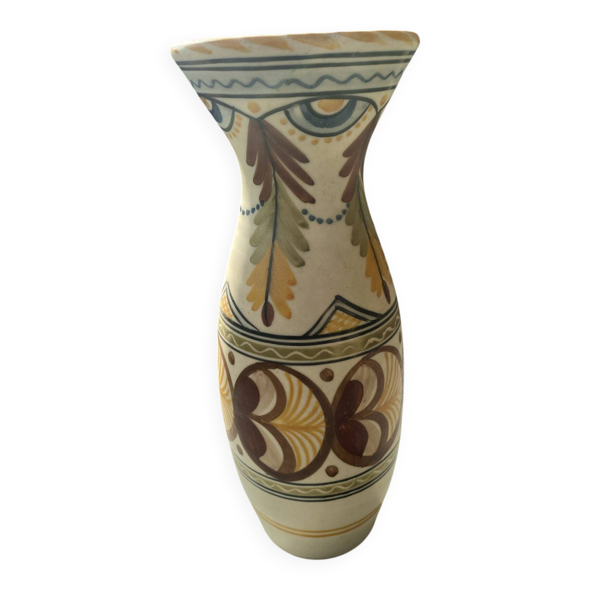 Ceramic vase from Talavera de la Reina (Spain) – Signed S. Timoned