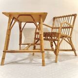Bureau d’enfant rotin