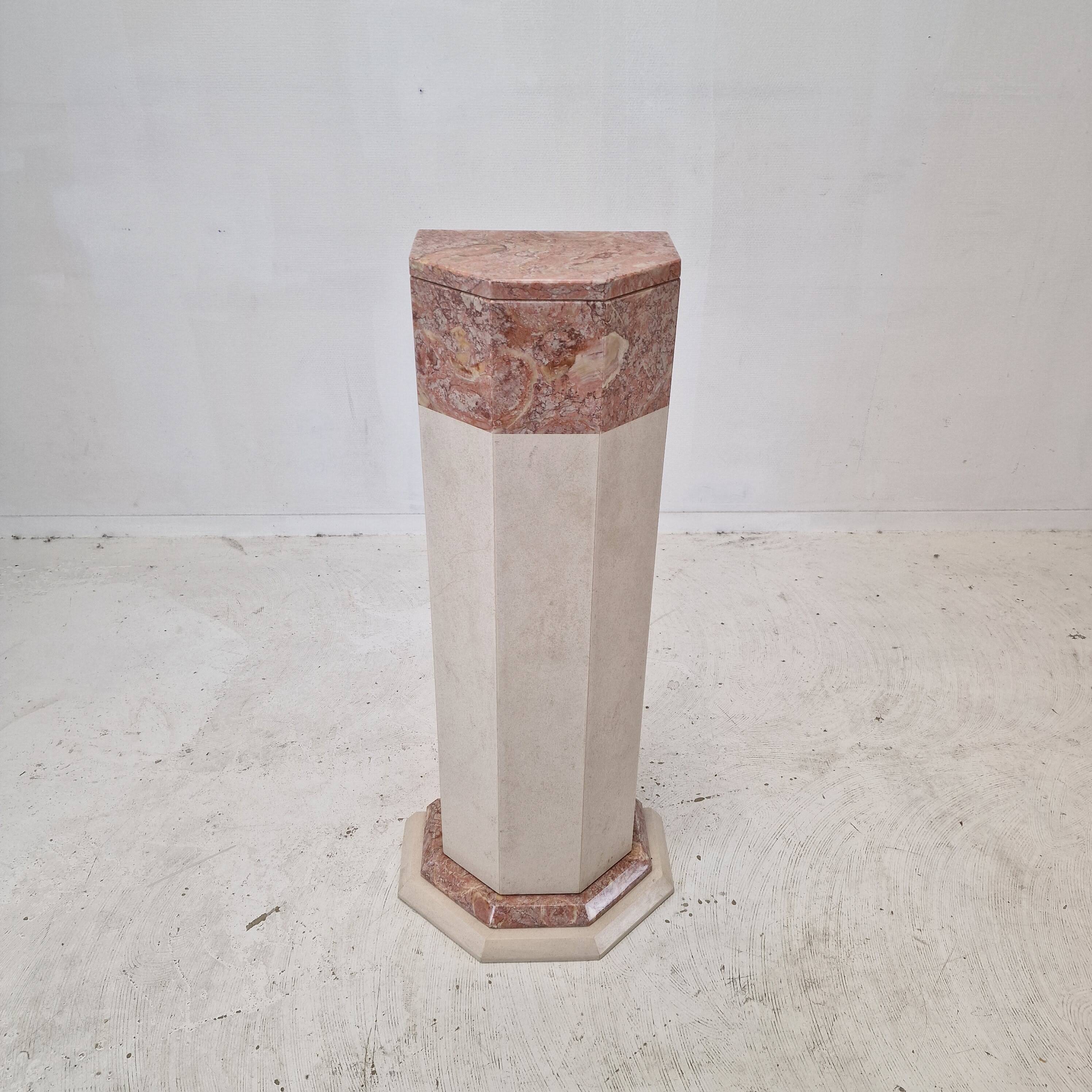 Italian marble pedestal, 1980s