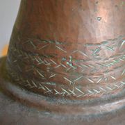 ancien grand coquemar en cuivre rouge