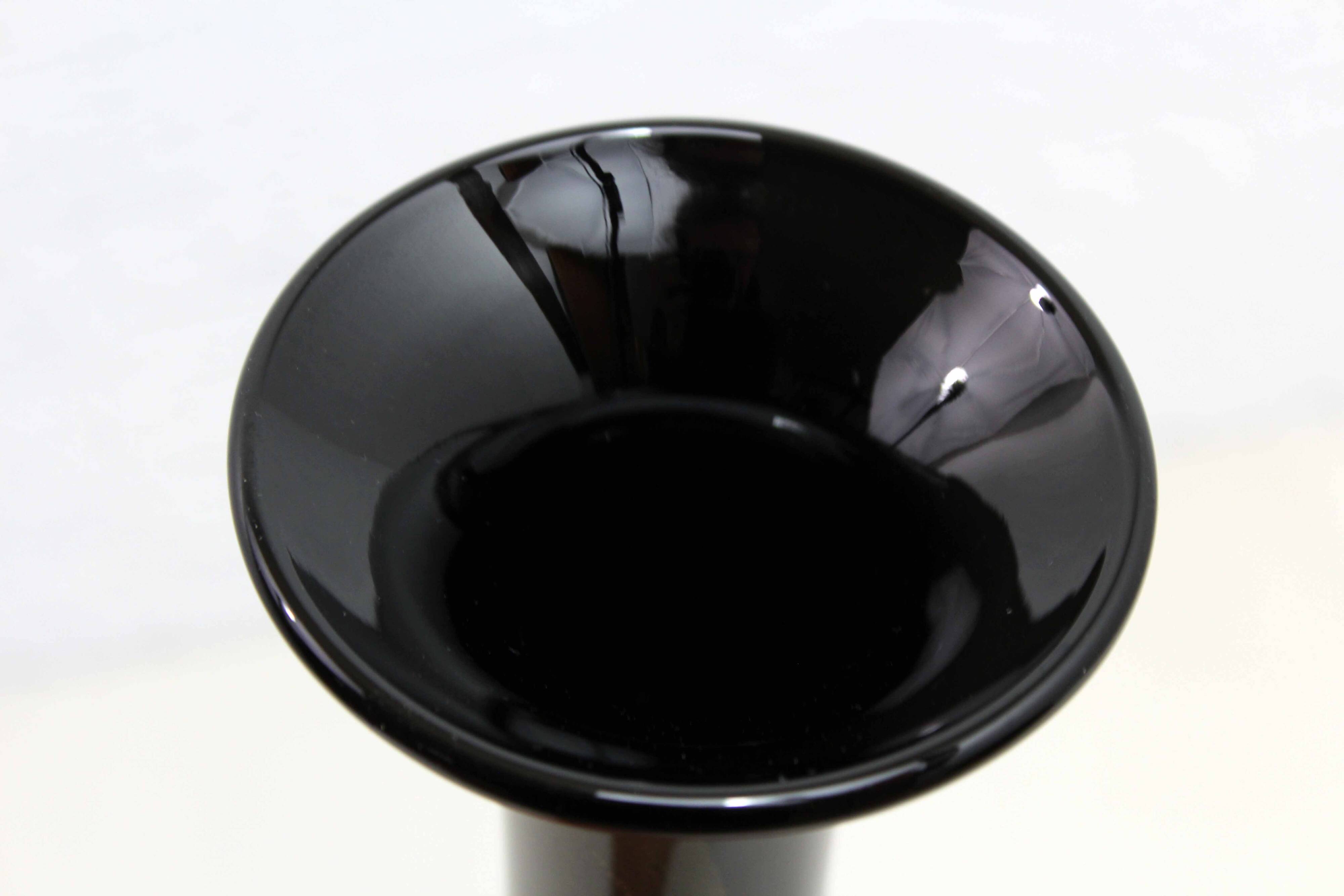 Theresienthal black and gold glass vase 1970