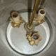 Antique glass and brass lantern pendant light, 3 lights