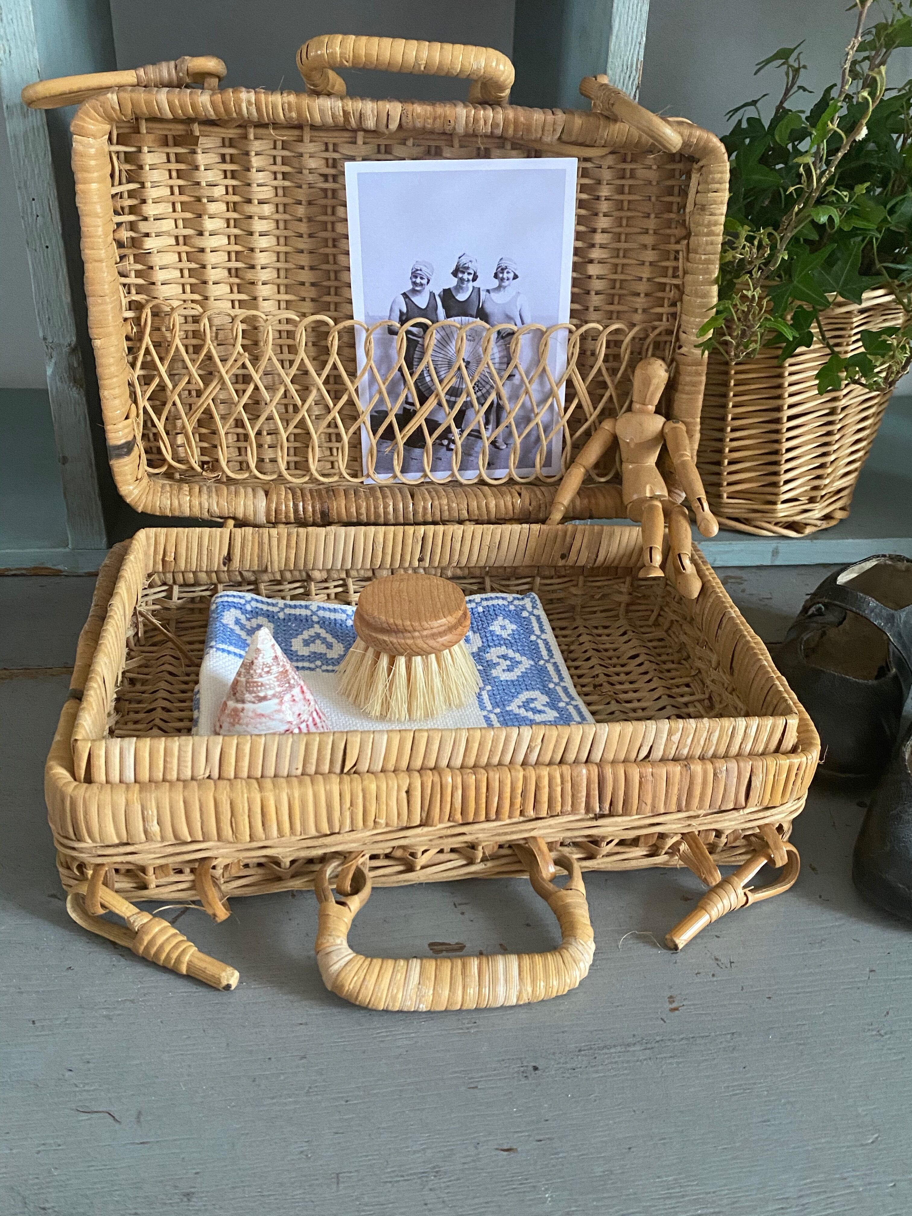 Small rattan suitcase