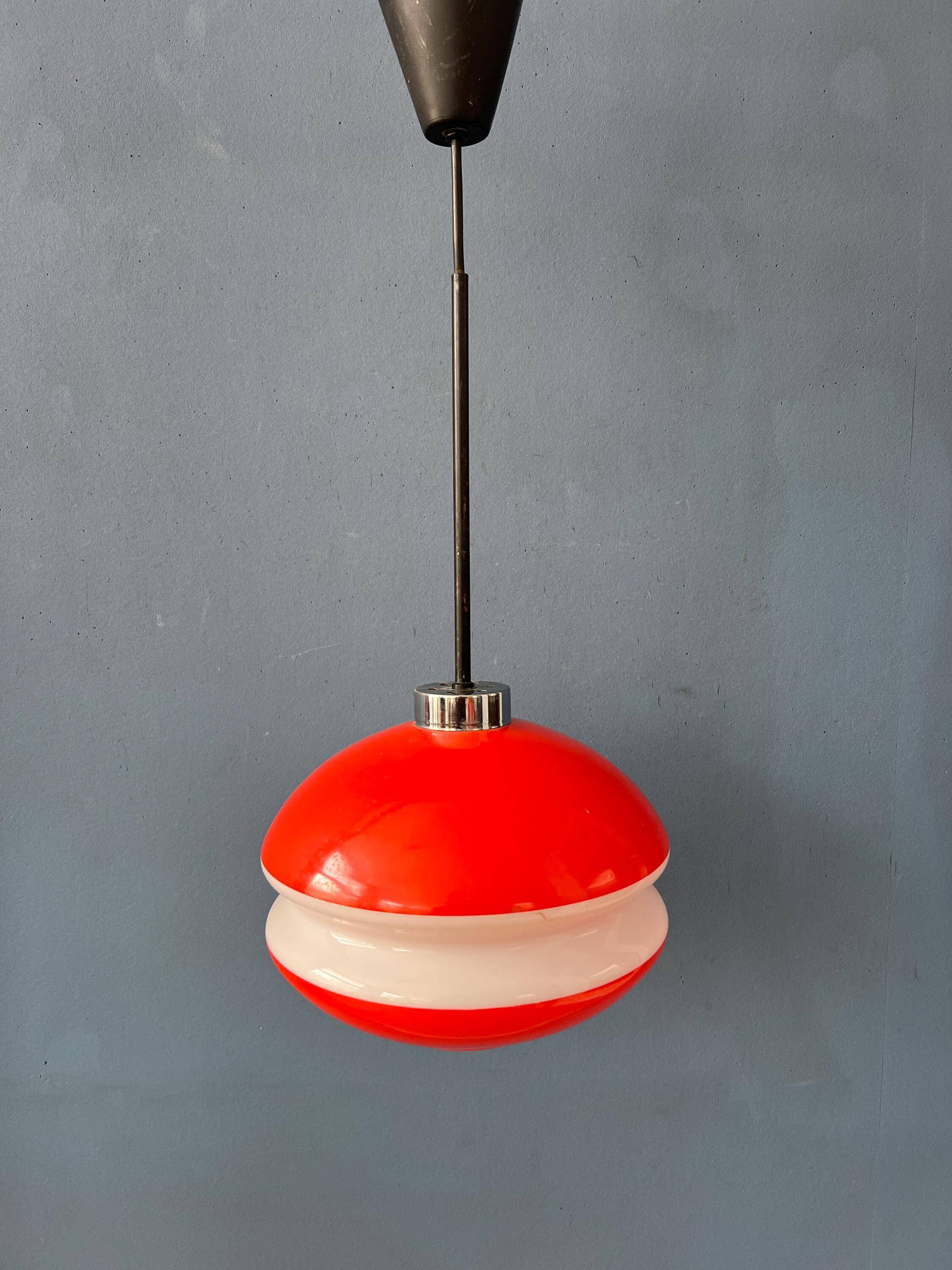 Vintage orange glass pendant light Peill & Putzler