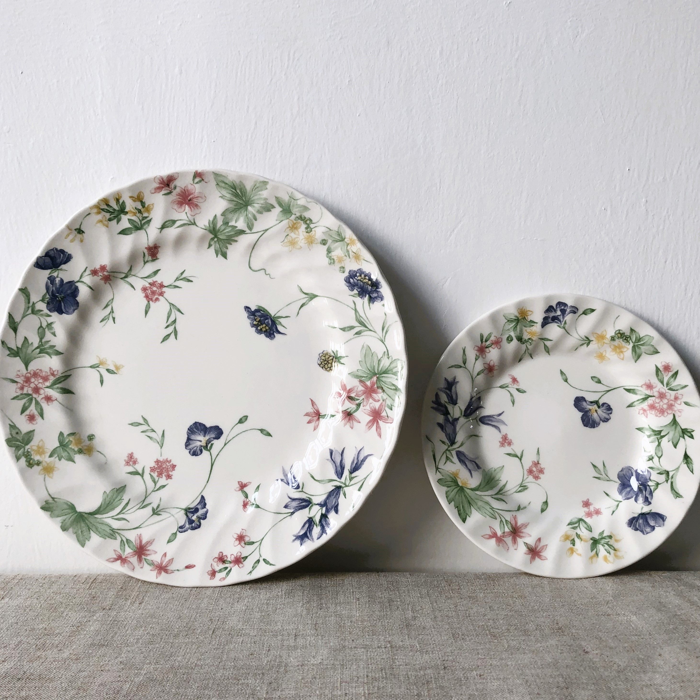 Crown Clarence vintage porcelain floral plates, made in England