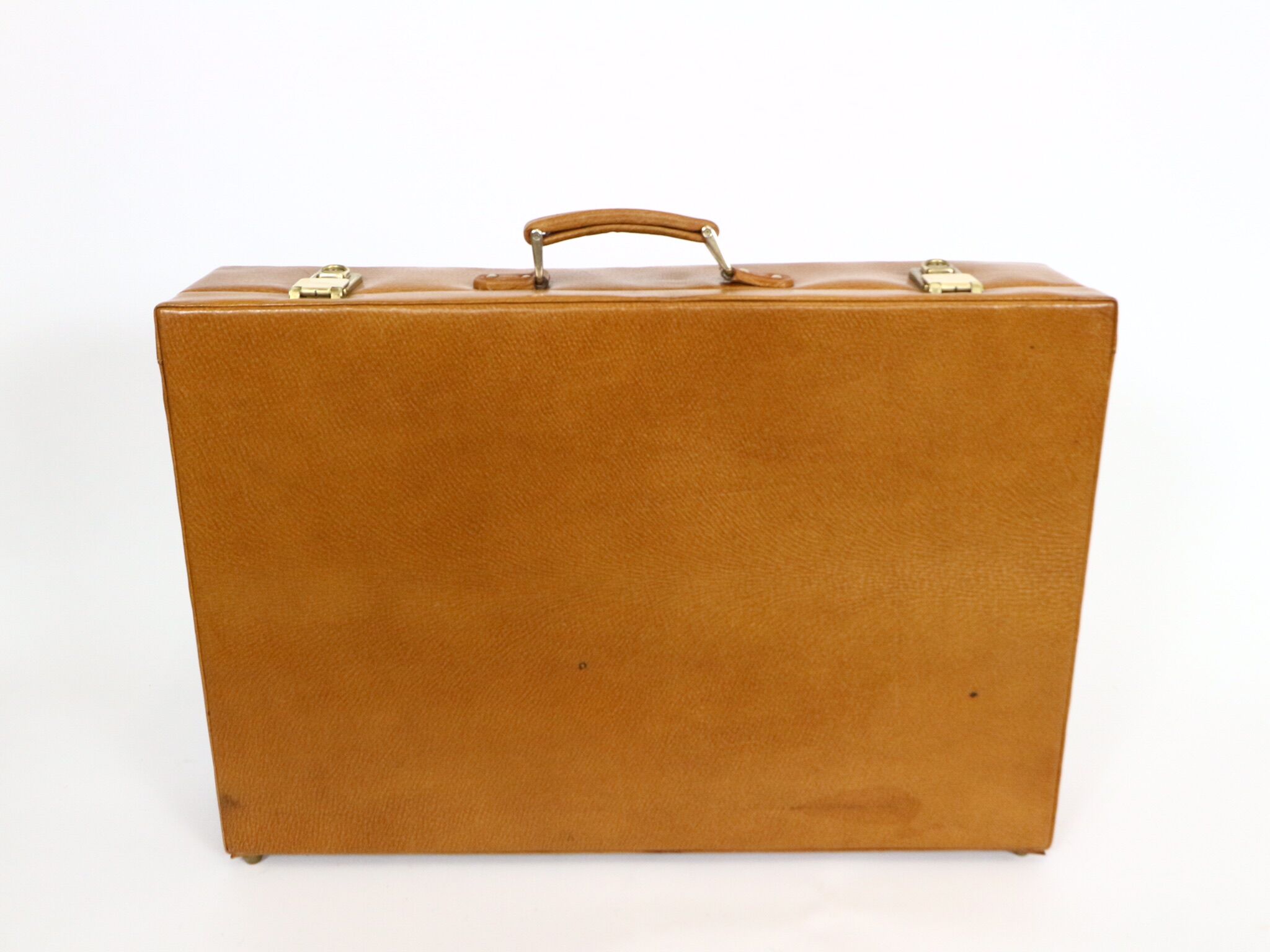 Set three vintage leather suitcases