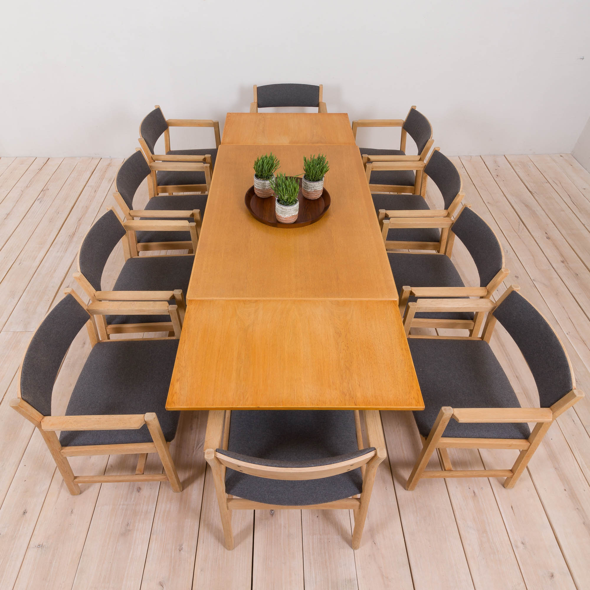 Henning Kjaernulf oak dinning extension table, rectangular, Vejle Mobelfabrik, Denmark 1960s