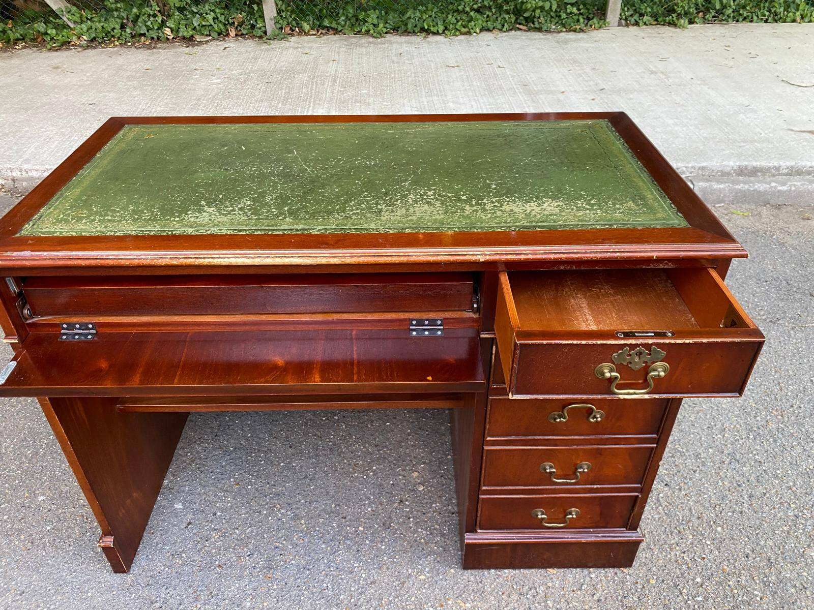 Rosjohn 1950s English Solid Mahogany Desk