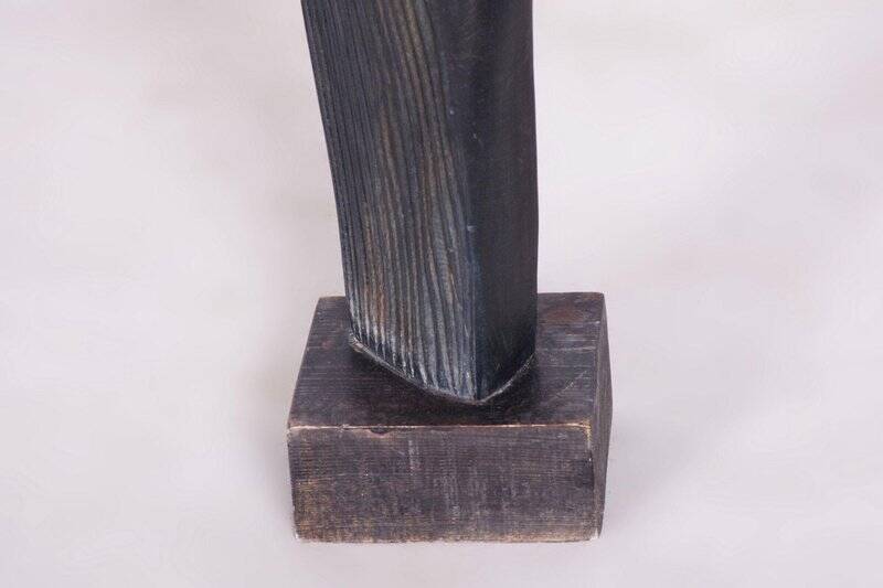 Vintage Art Deco Statue in Linden Wood, 1920s