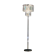 Floor lamp in chrome metal & transparent crystal