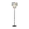 Floor lamp in chrome metal & transparent crystal