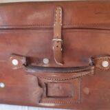 Large leather suitcase