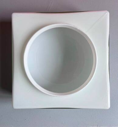 Square vintage opaline ceiling light fixture