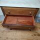 Small miniature table chest in oak and marble.