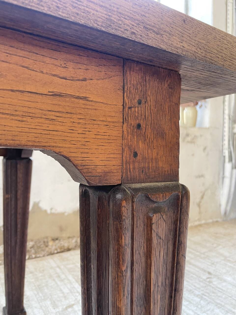 Solid oak farmhouse table 185cm