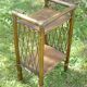Table d'appoint bambou et rotin vintage 1960-70