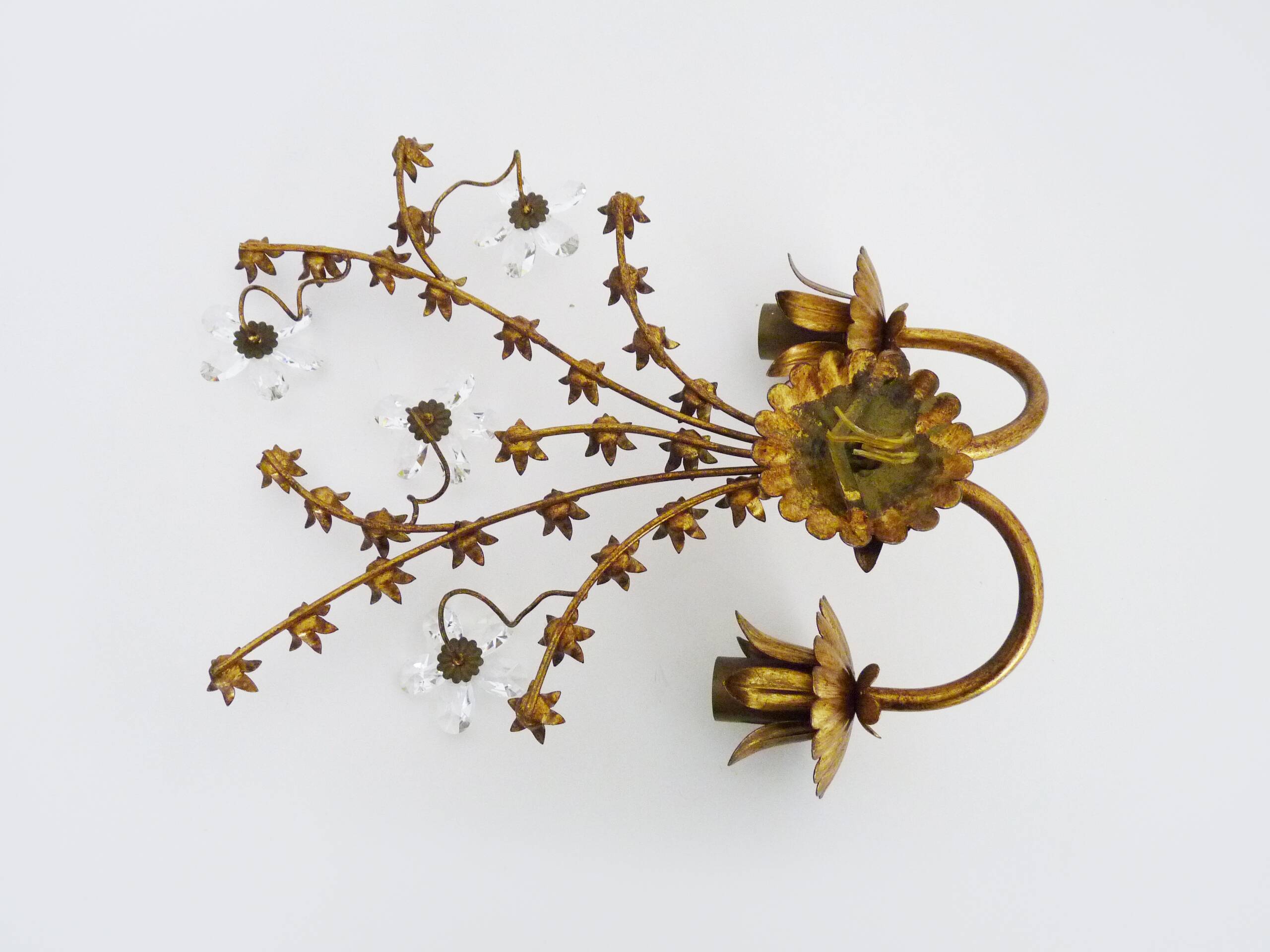 Magnificent vintage Italian wall light with Swarovski crystal, 1970s